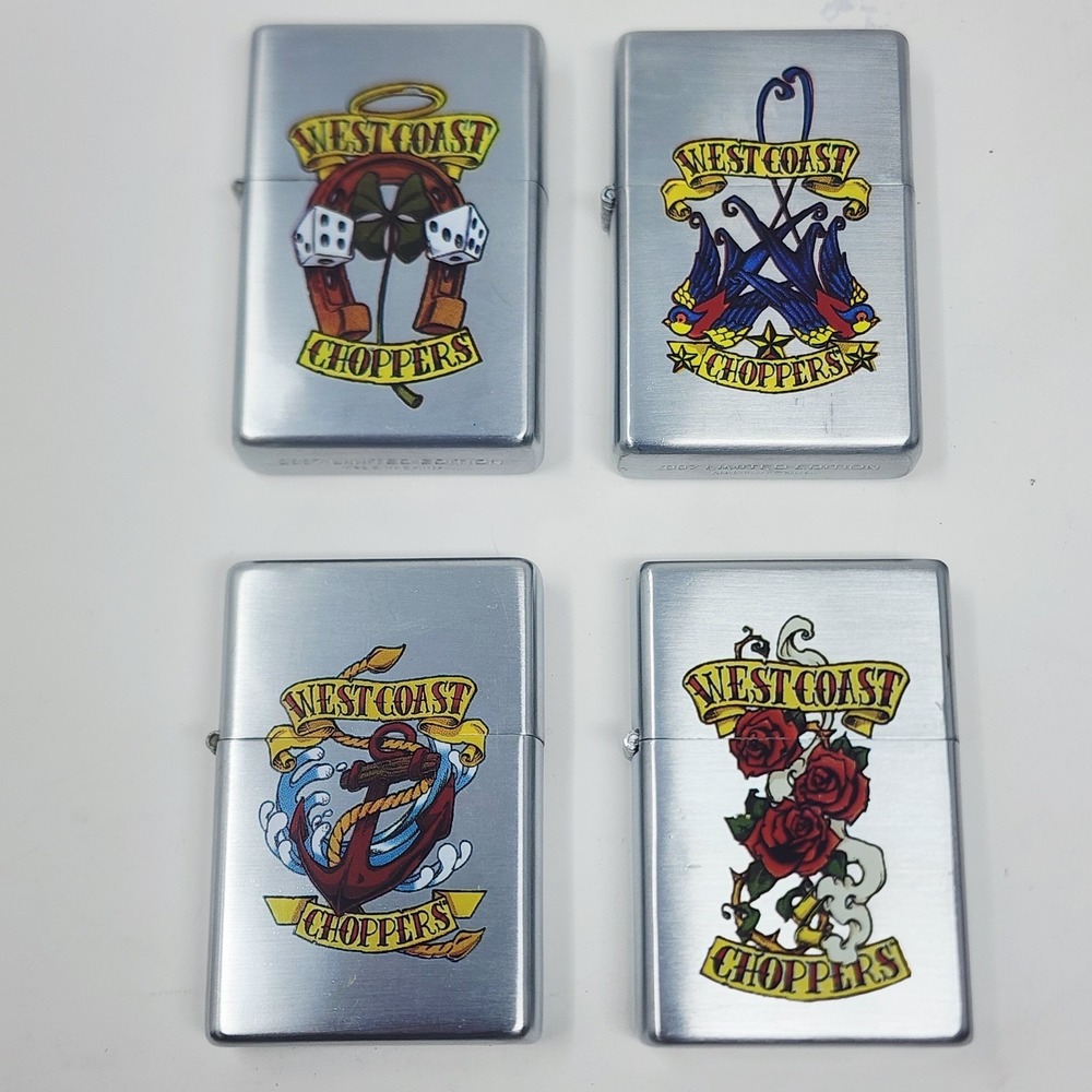 West Coast Choppers 2007 Limited Edition Lighters 4pc Set New